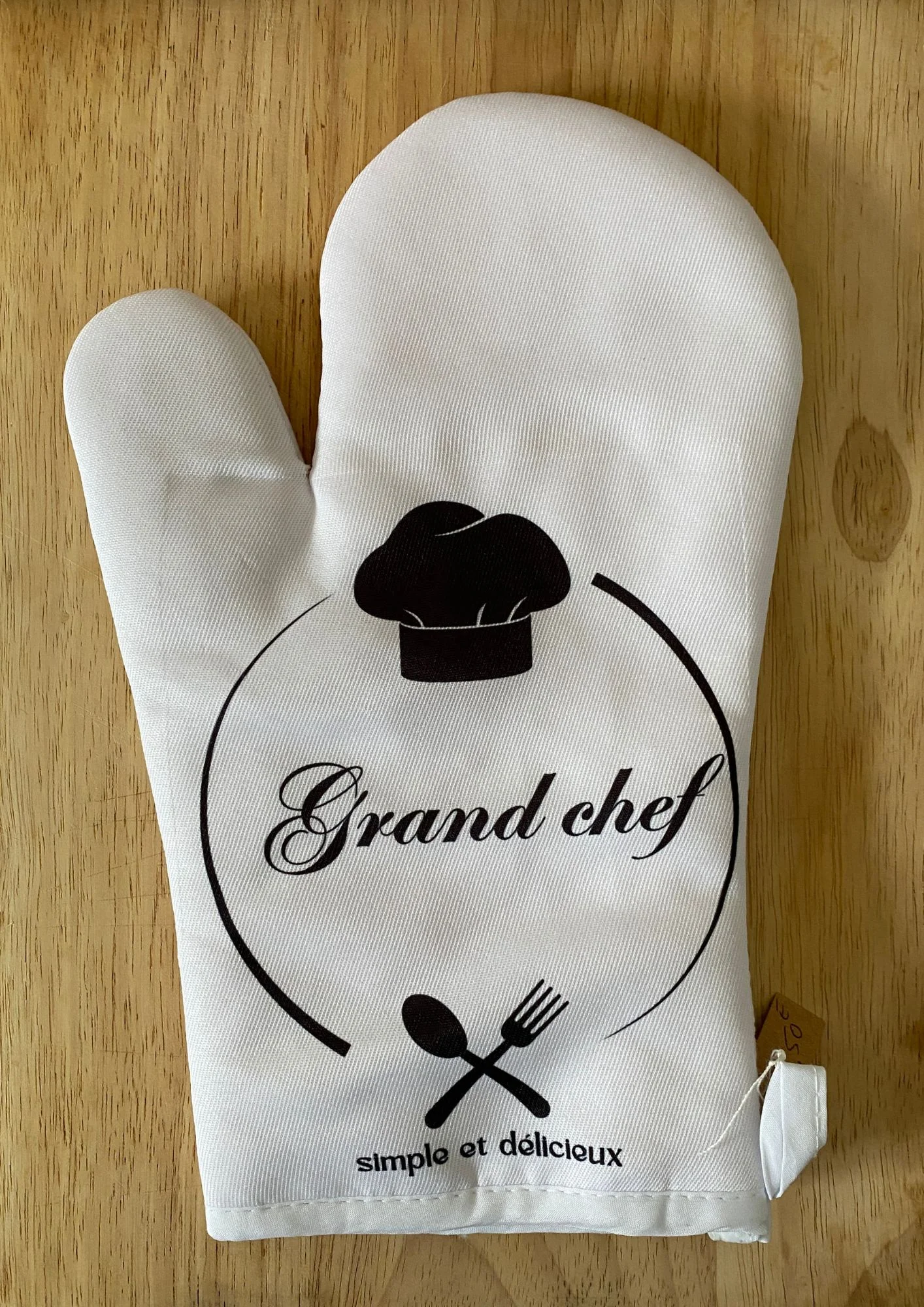 gant cuisine blanc personnalisé
