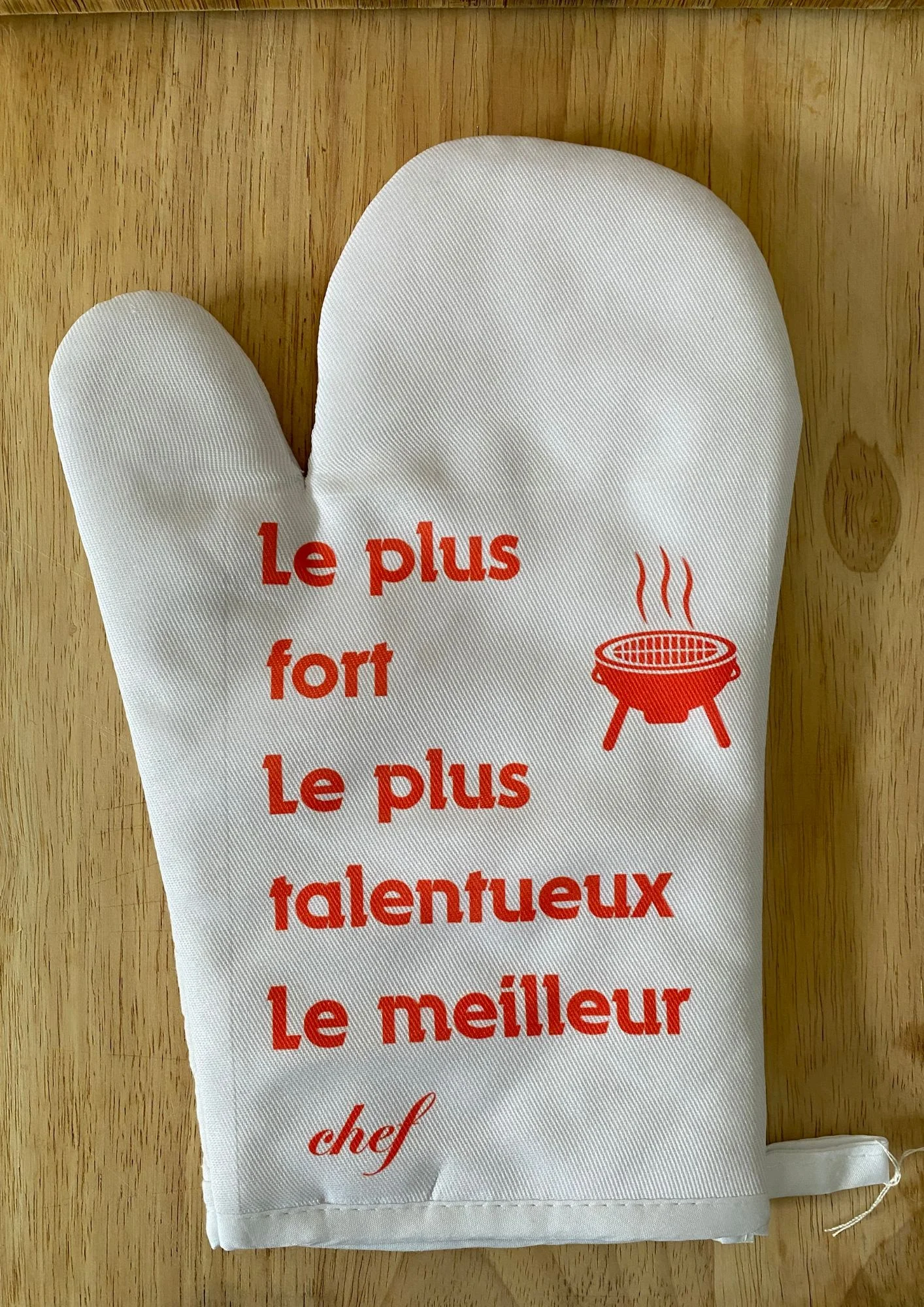 gant cuisine blanc personnalisé