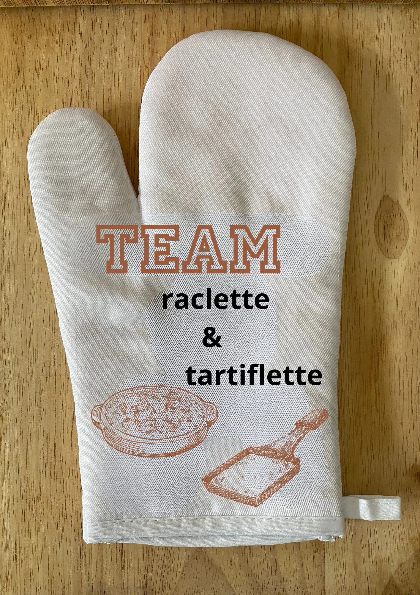 gant cuisine blanc personnalisé