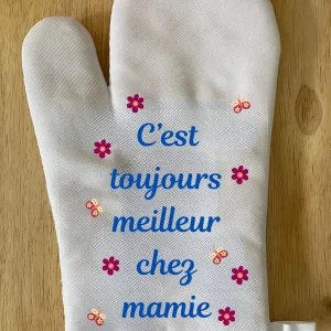 gant cuisine blanc personnalisé