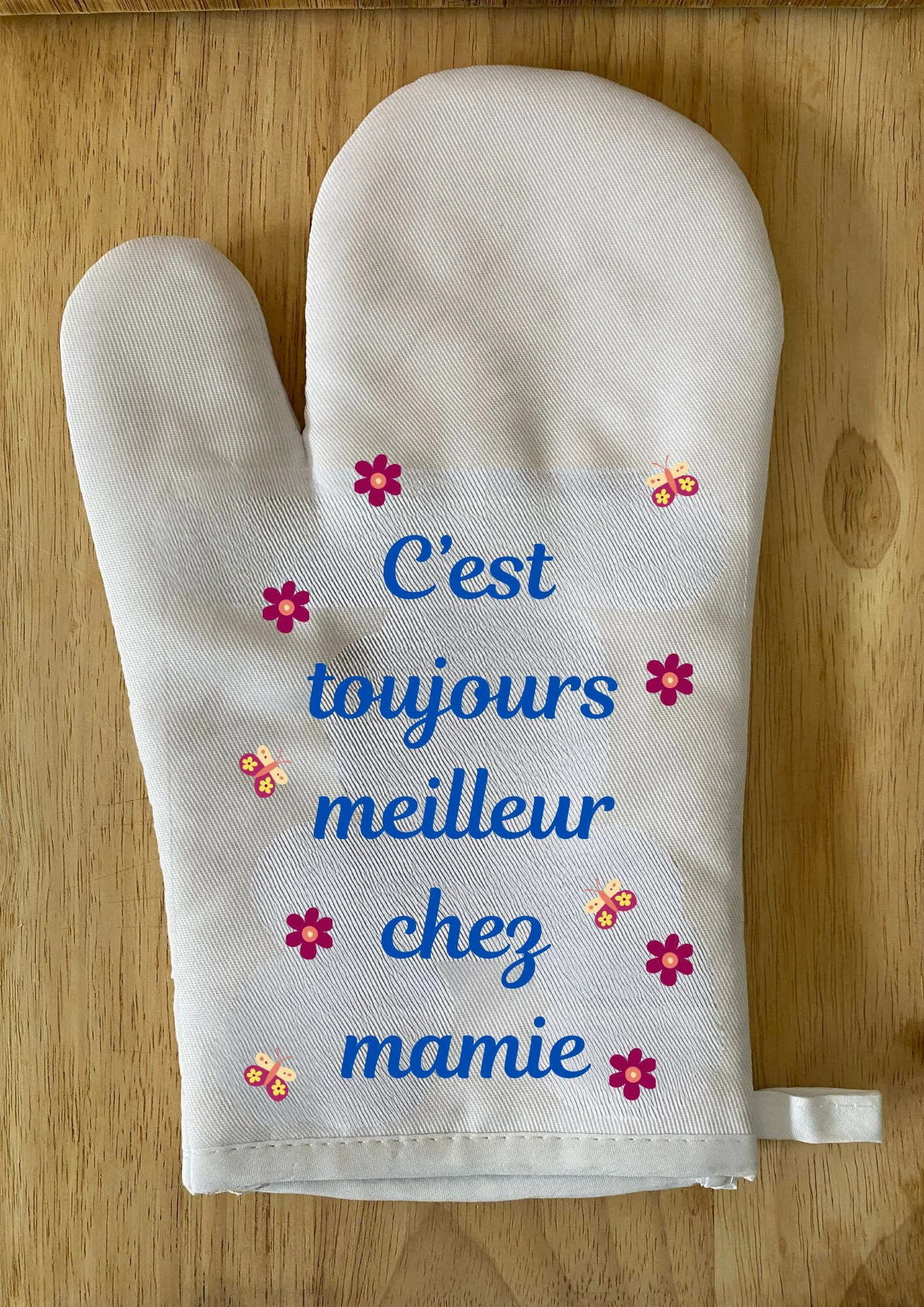 gant cuisine blanc personnalisé