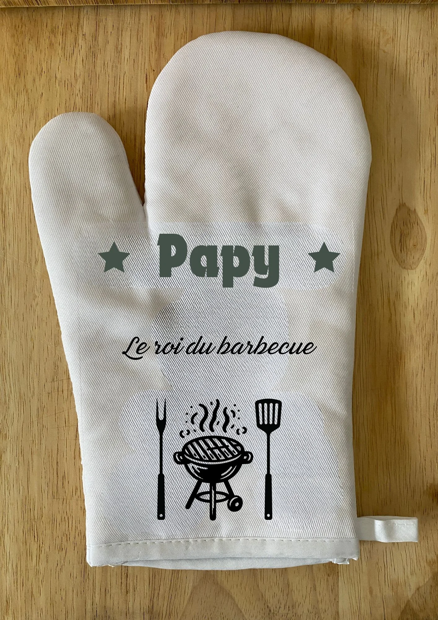 gant cuisine blanc personnalisé
