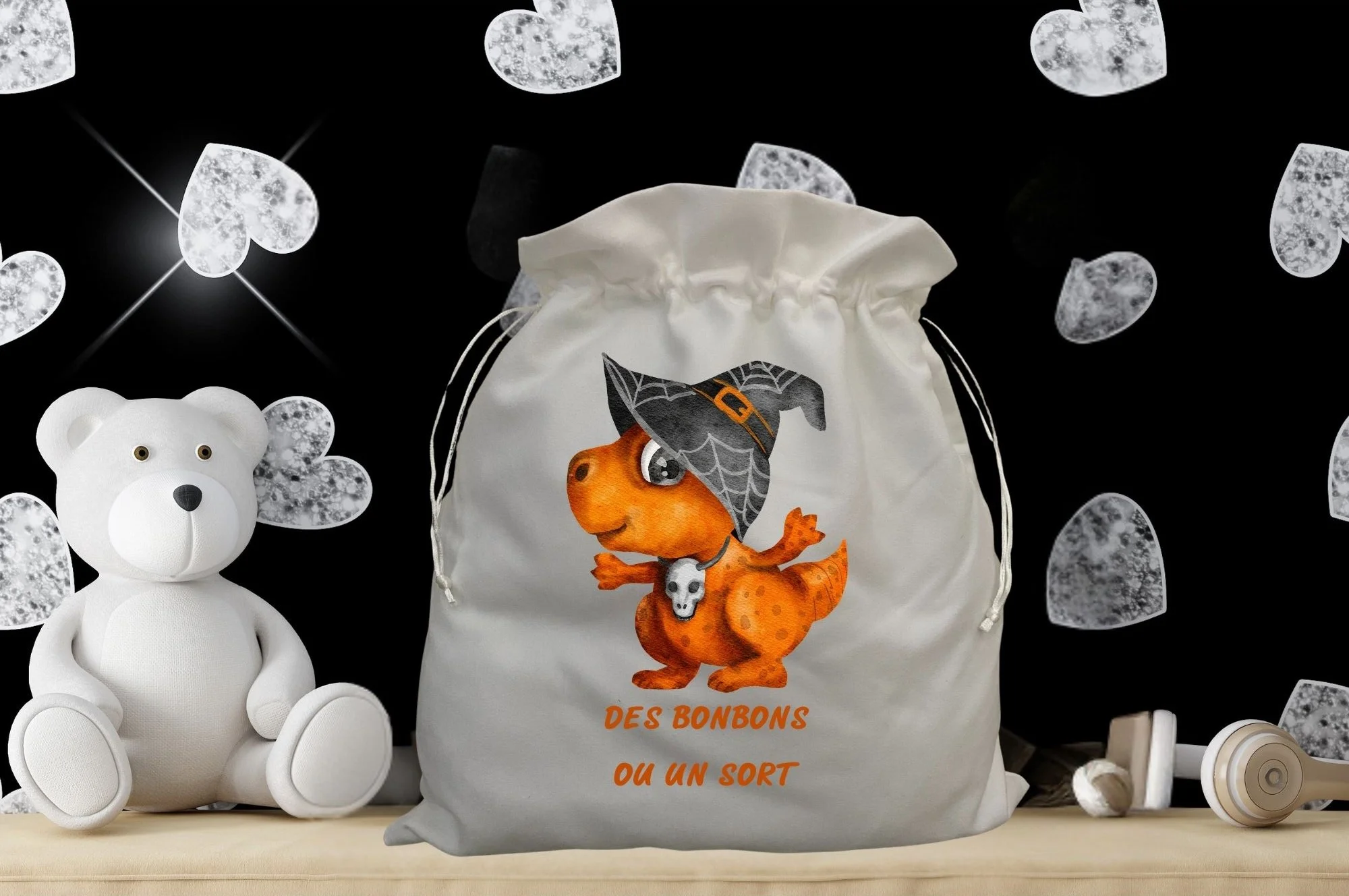 sac à doudou Halloween dino