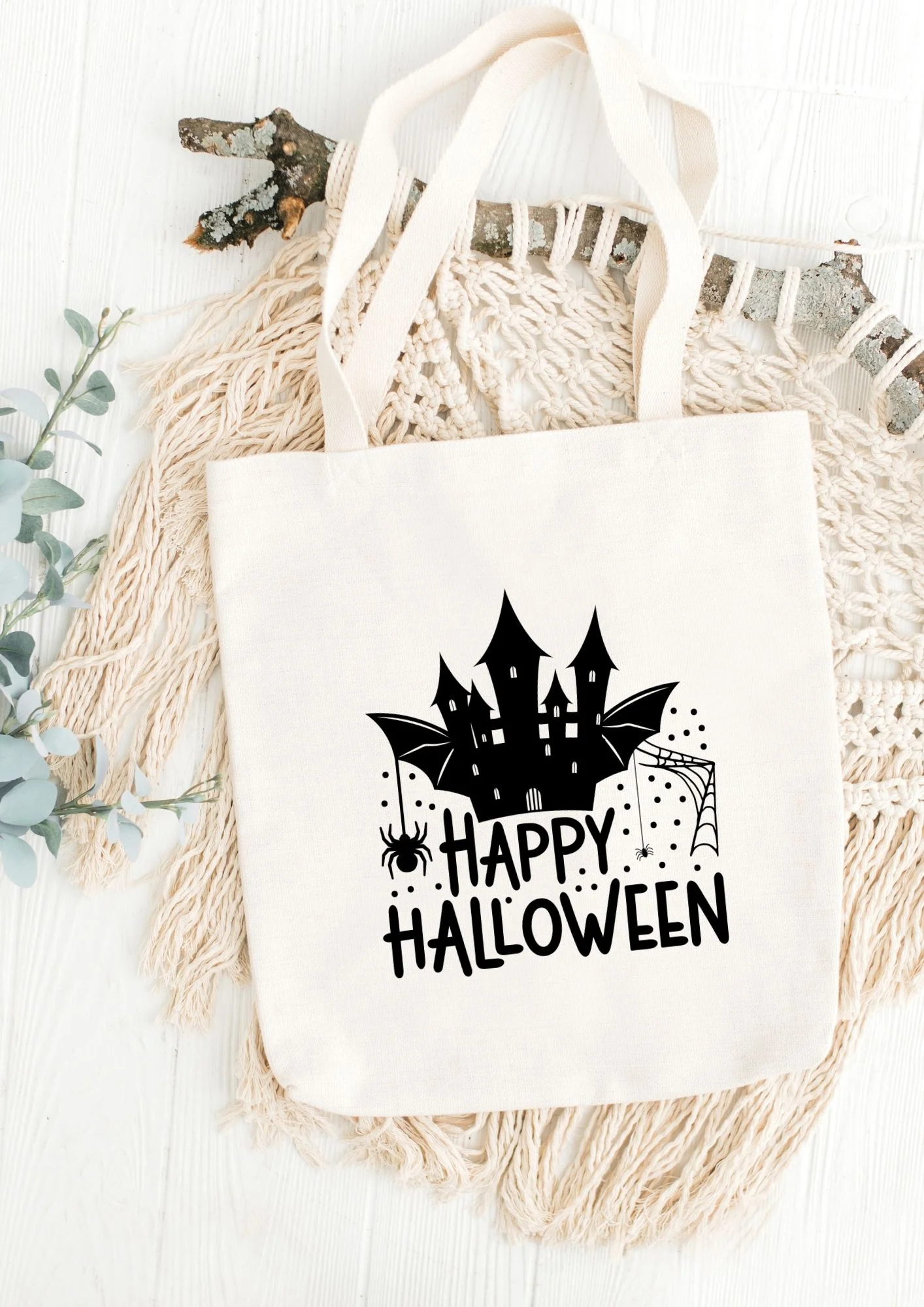 tote bag maison hantée en coton