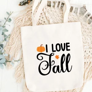 tote bag personnalisable i love fall