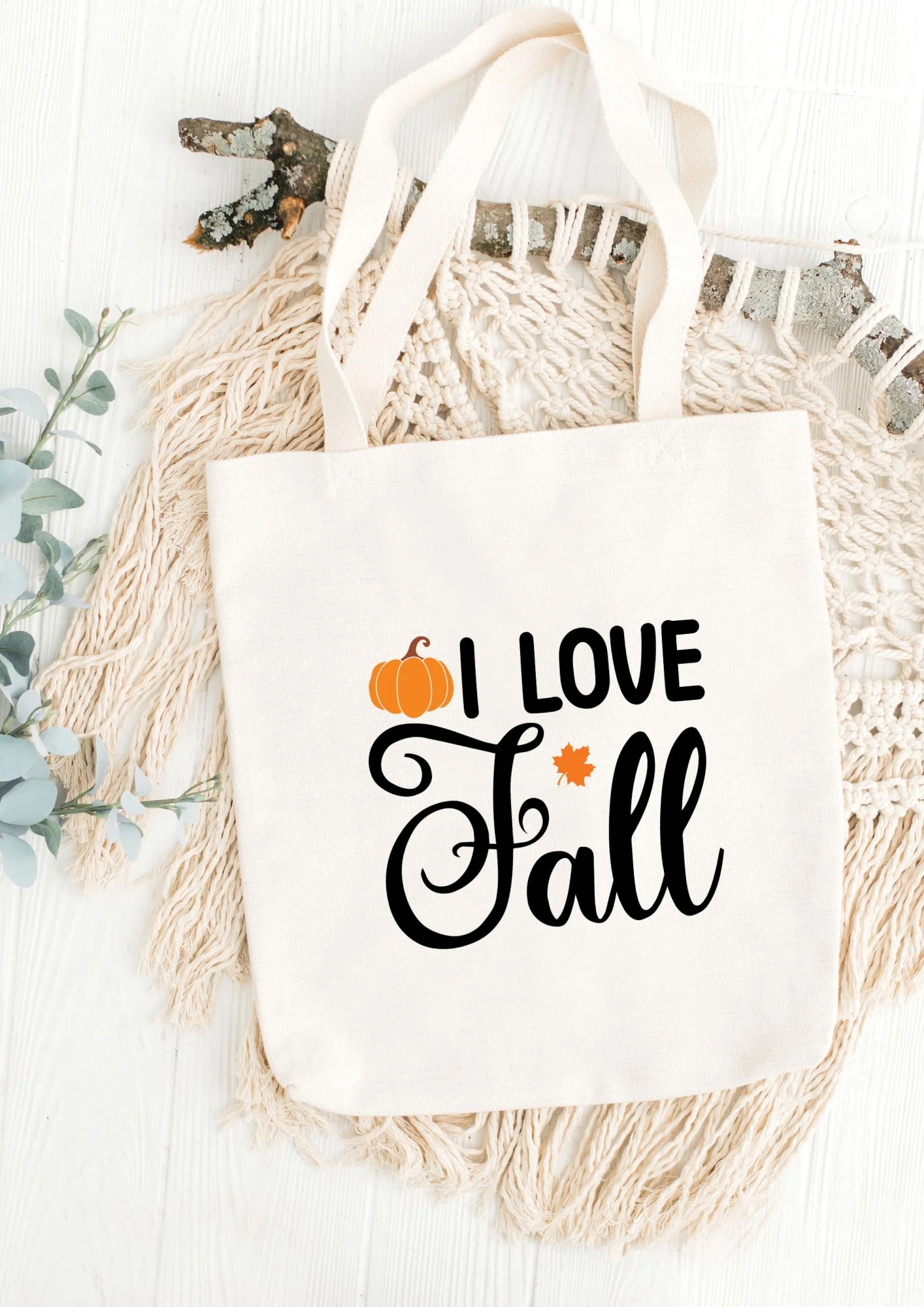tote bag personnalisable i love fall