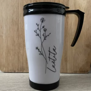 tasse isotherme fleur avec prénom