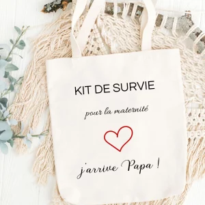 tote bag en coton personnalisable pour les futurs papas