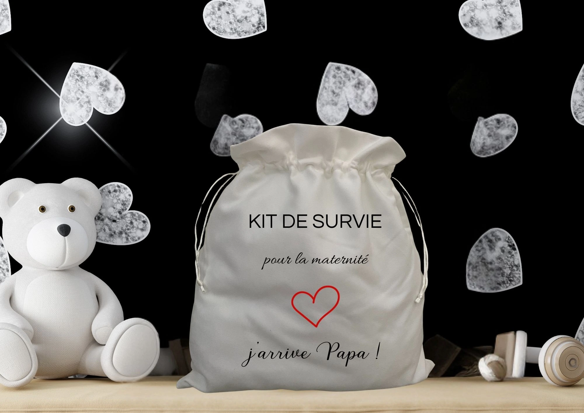 sac cordon personnalisé futur papa