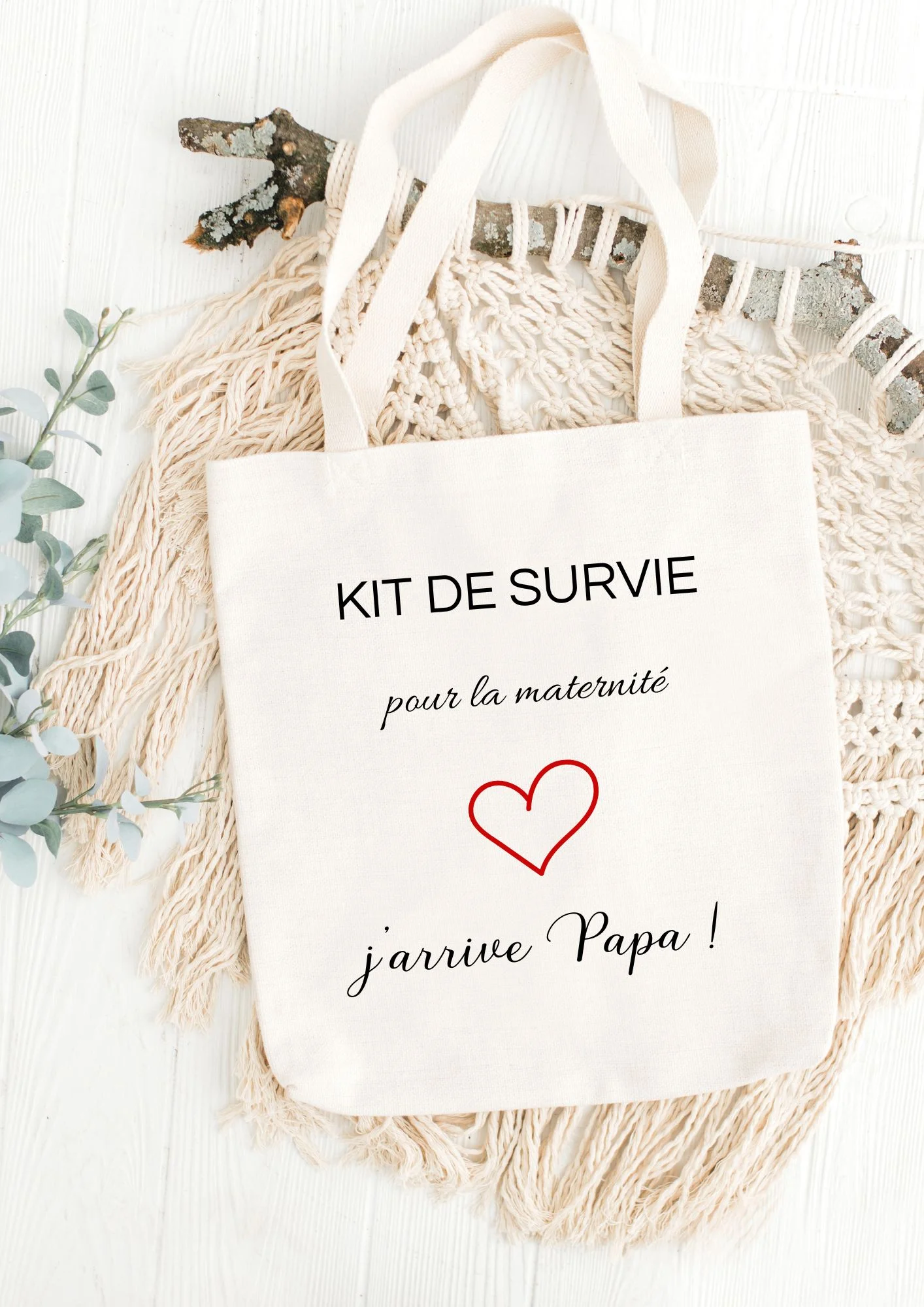 tote bag en coton personnalisable pour les futurs papas