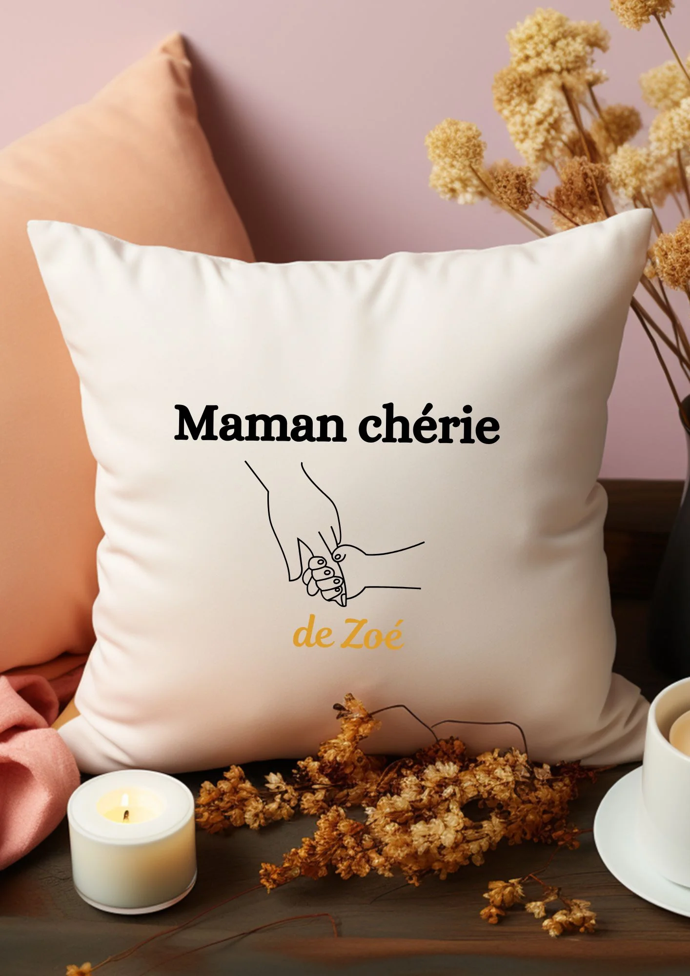 housse de coussin maman chérie
