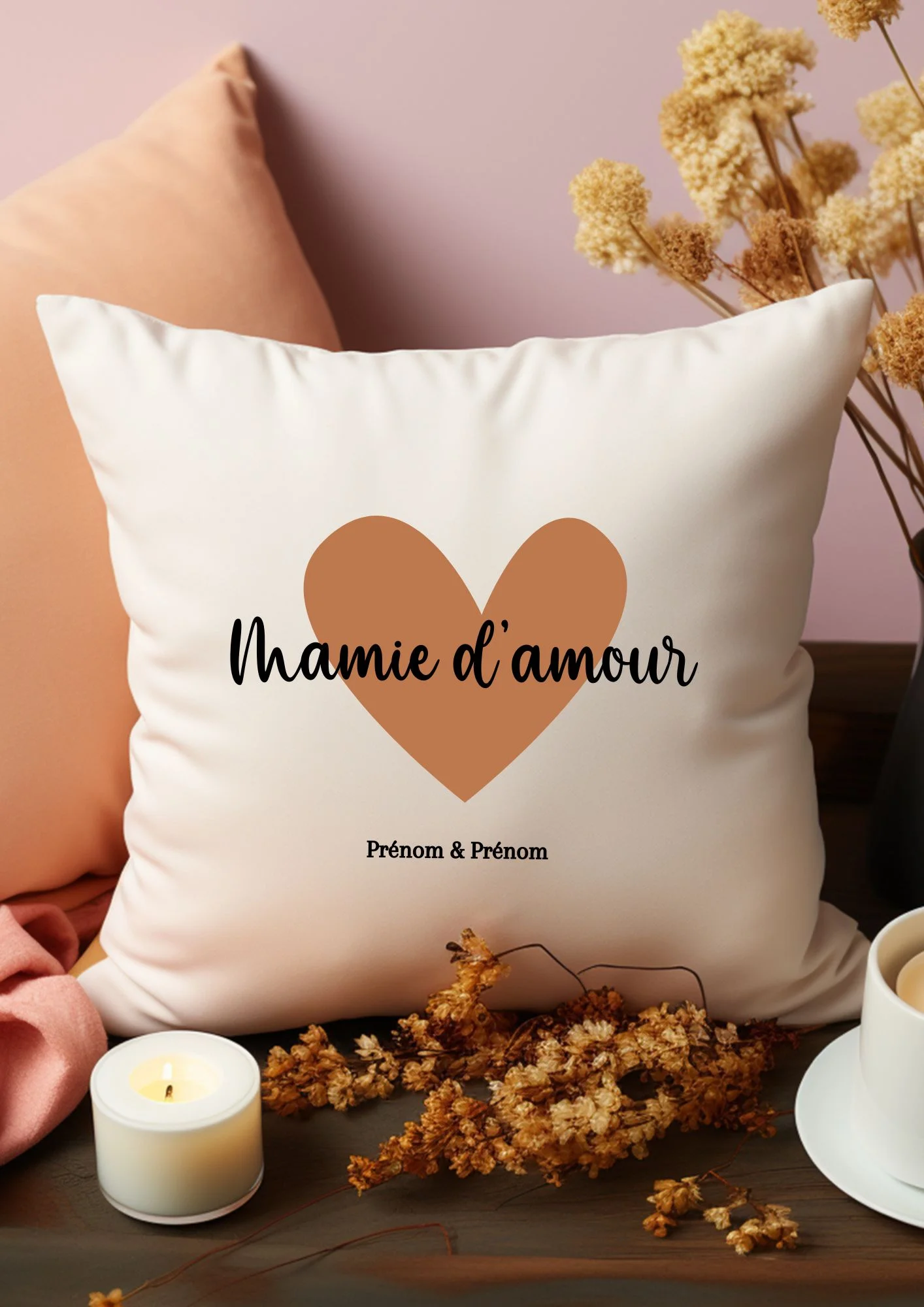 housse de coussin mamie coeur amour
