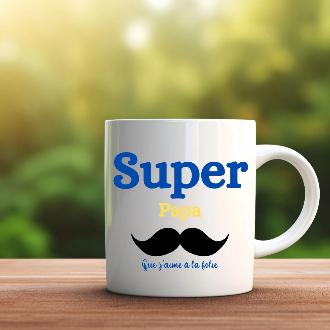 mug céramique personnalisable super papa