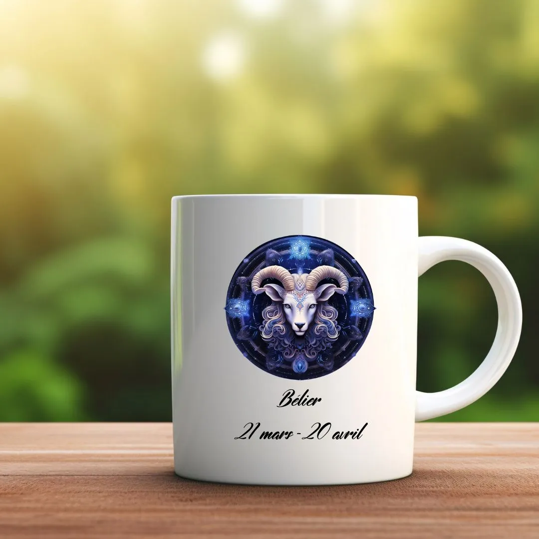 mug céramique signes du zodiaque : balance, bélier, scorpion, ...