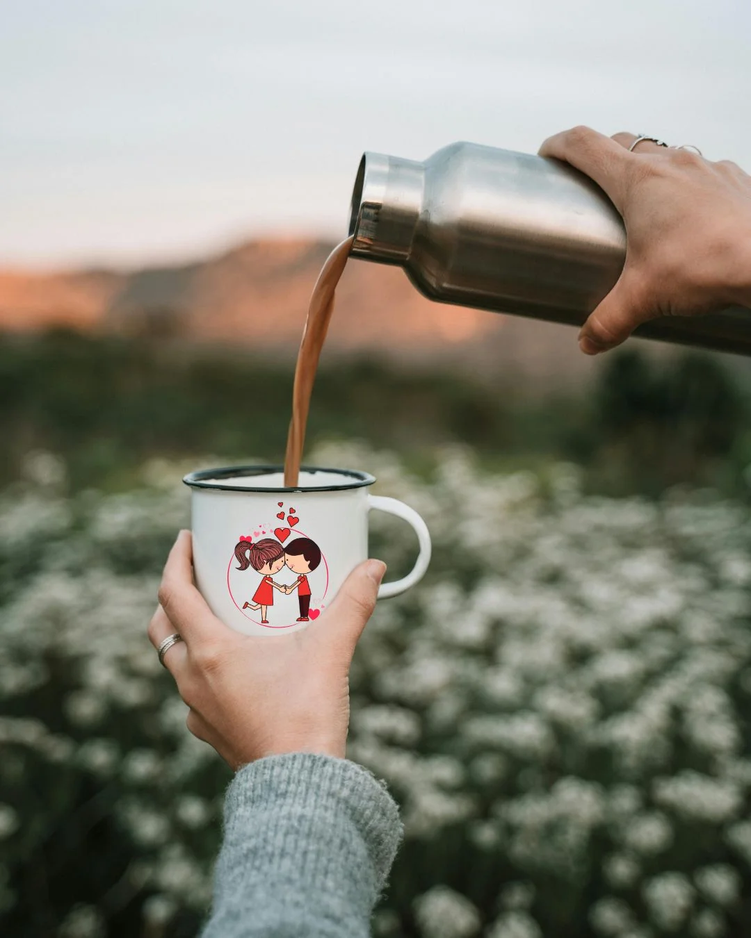 tasse camping saint valentin personnalisée