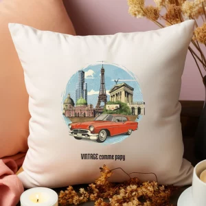 housse de coussin papy vintage