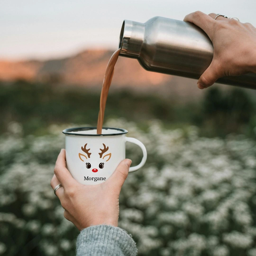 tasse camping de Noël style rétro vintage