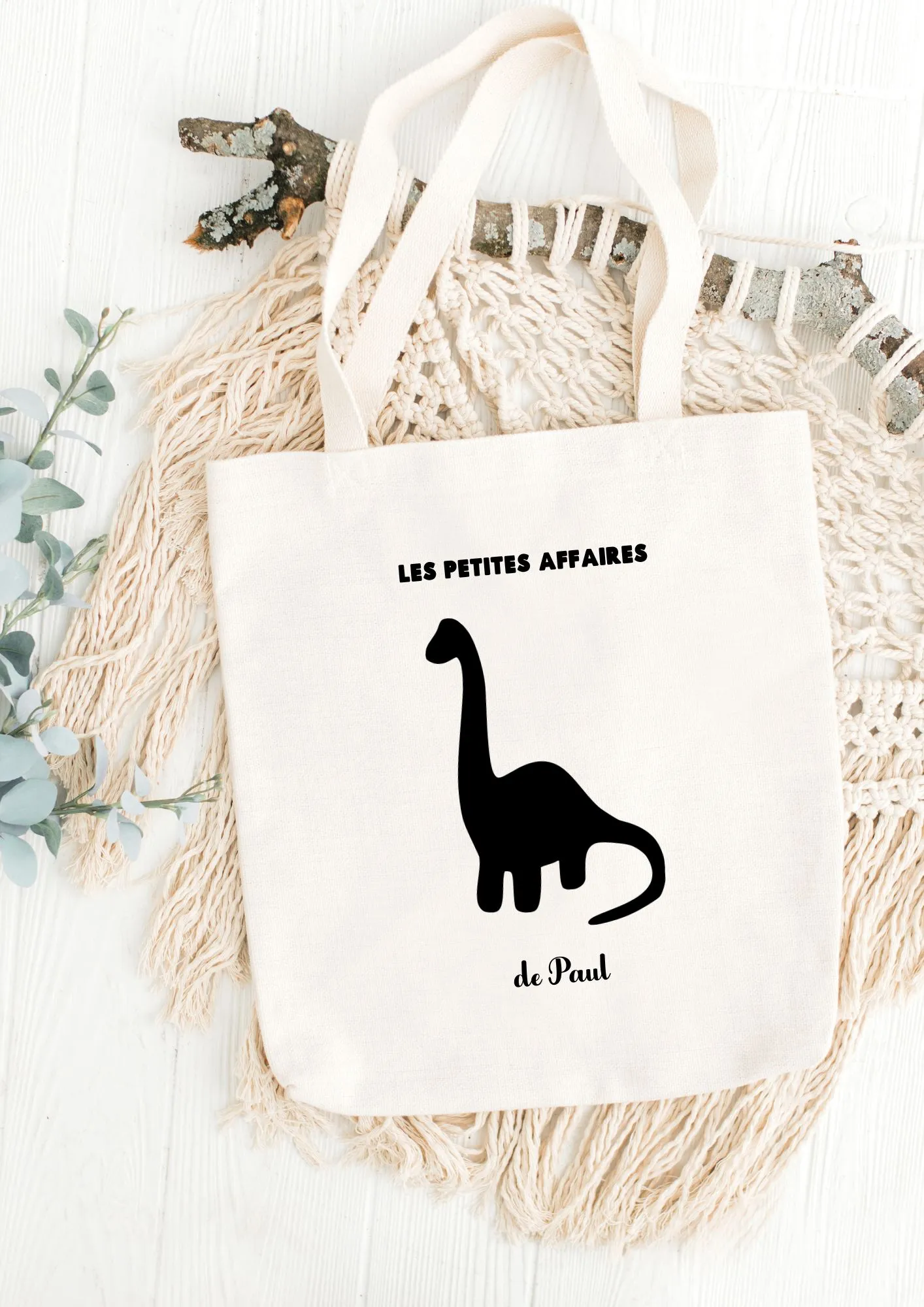 tote bag les petites affaires de dino rentrée scolaire