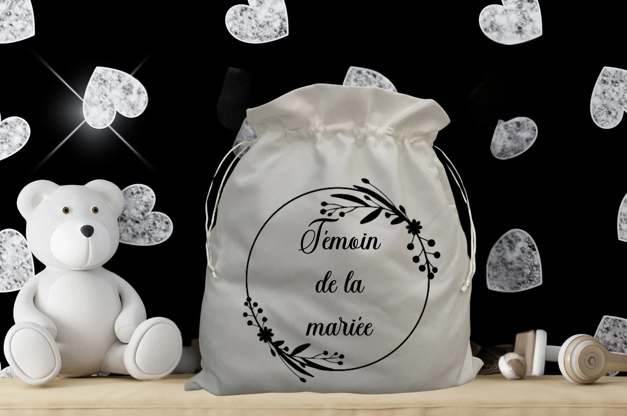 sac à doudou témoin de la mariée