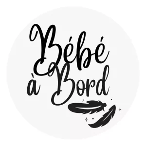 sticker voiture bébé à bord, plume