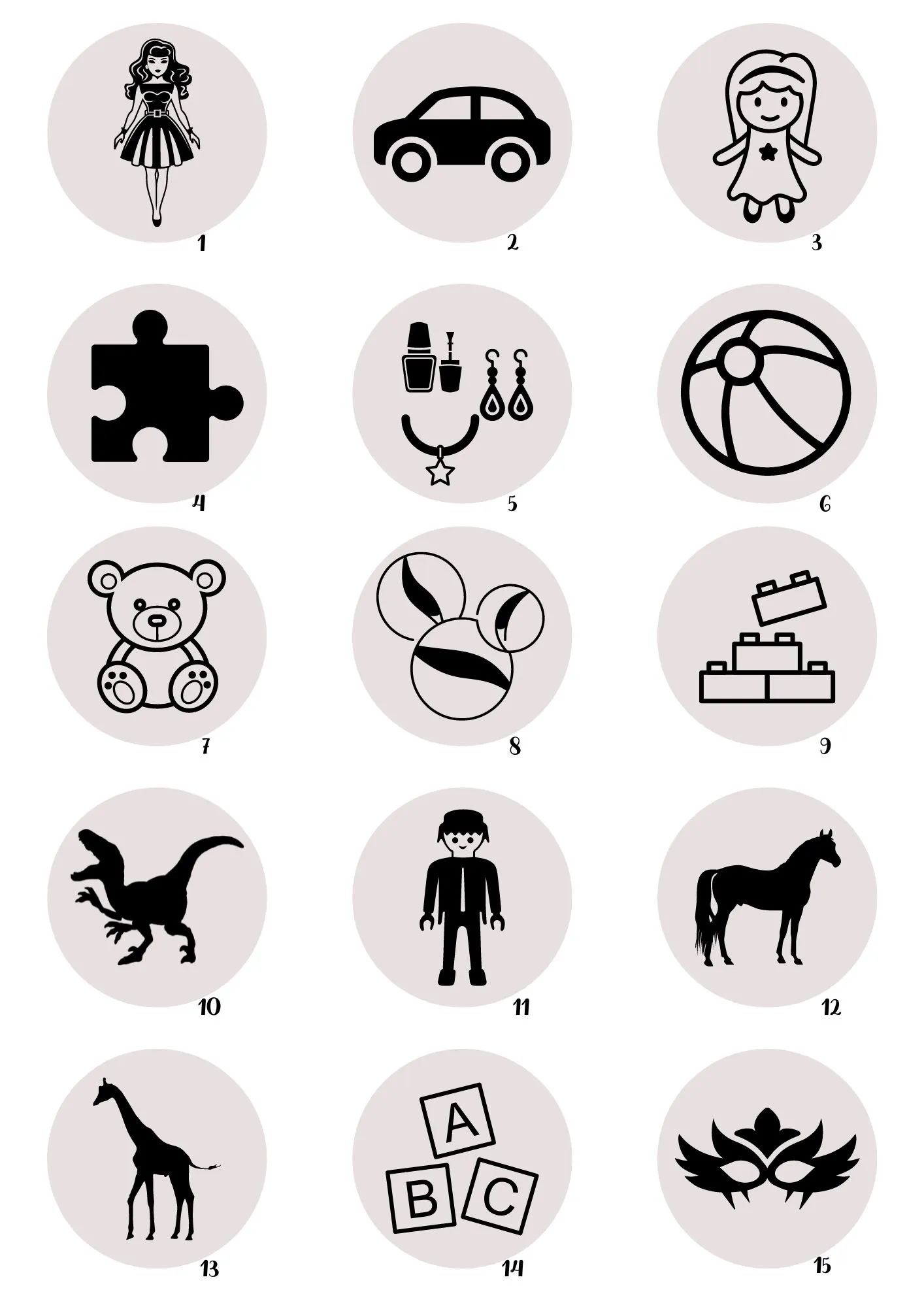 étiquettes rangement de jouets par lot de 10