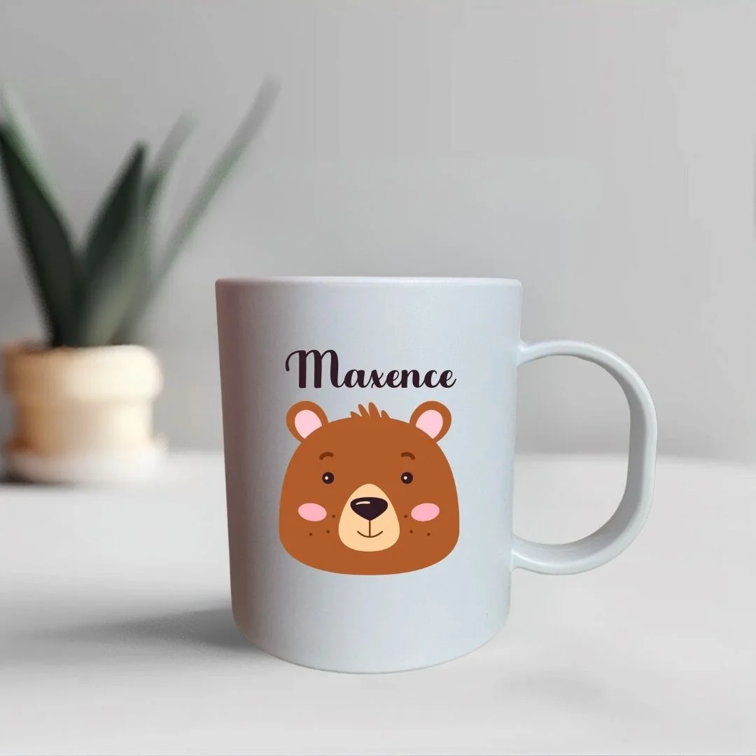 mug enfant personnalisable tete ours