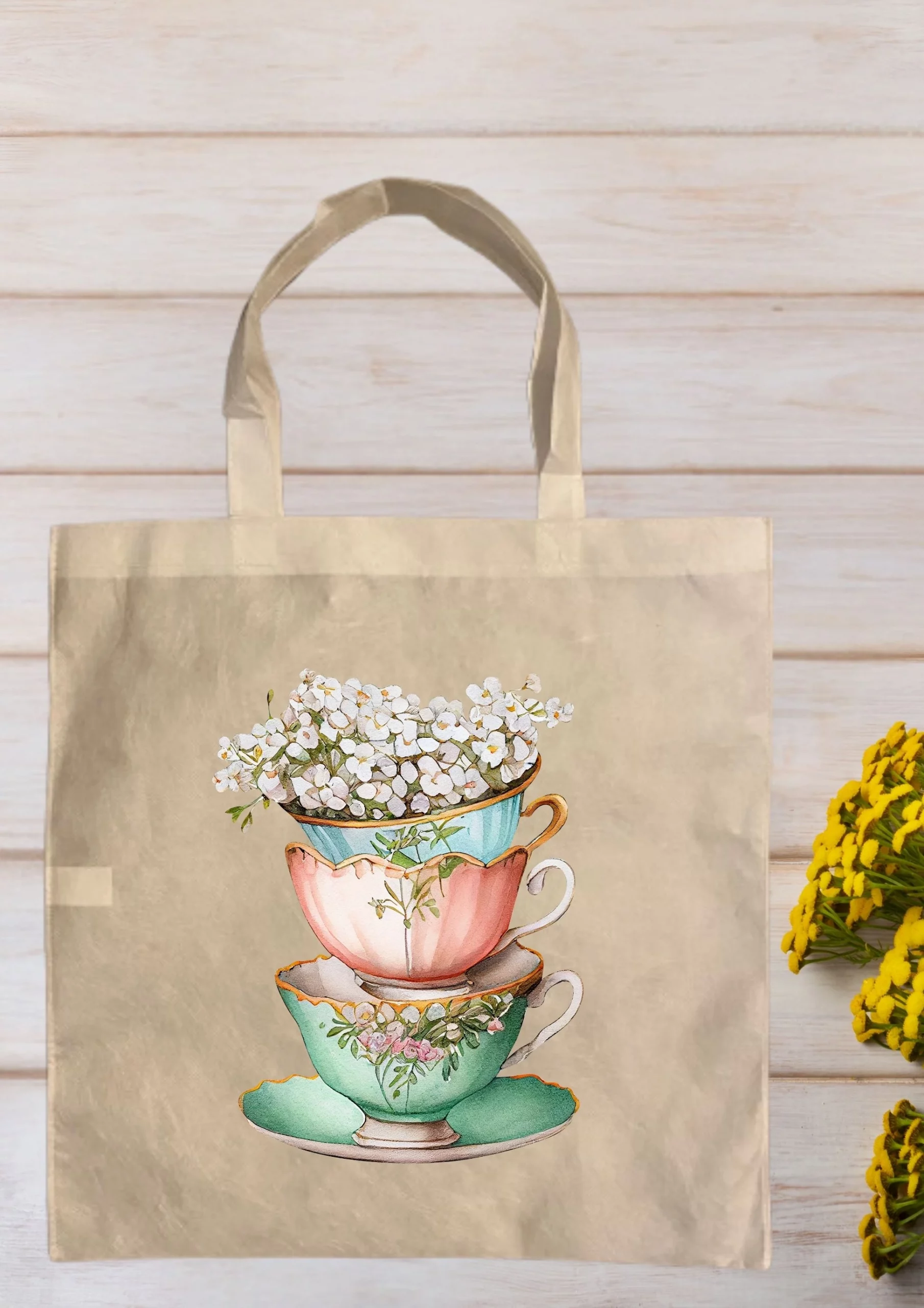 sac cabas tasses de thé