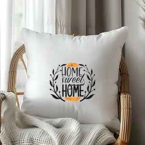 housse de coussin home sweet home citrouille