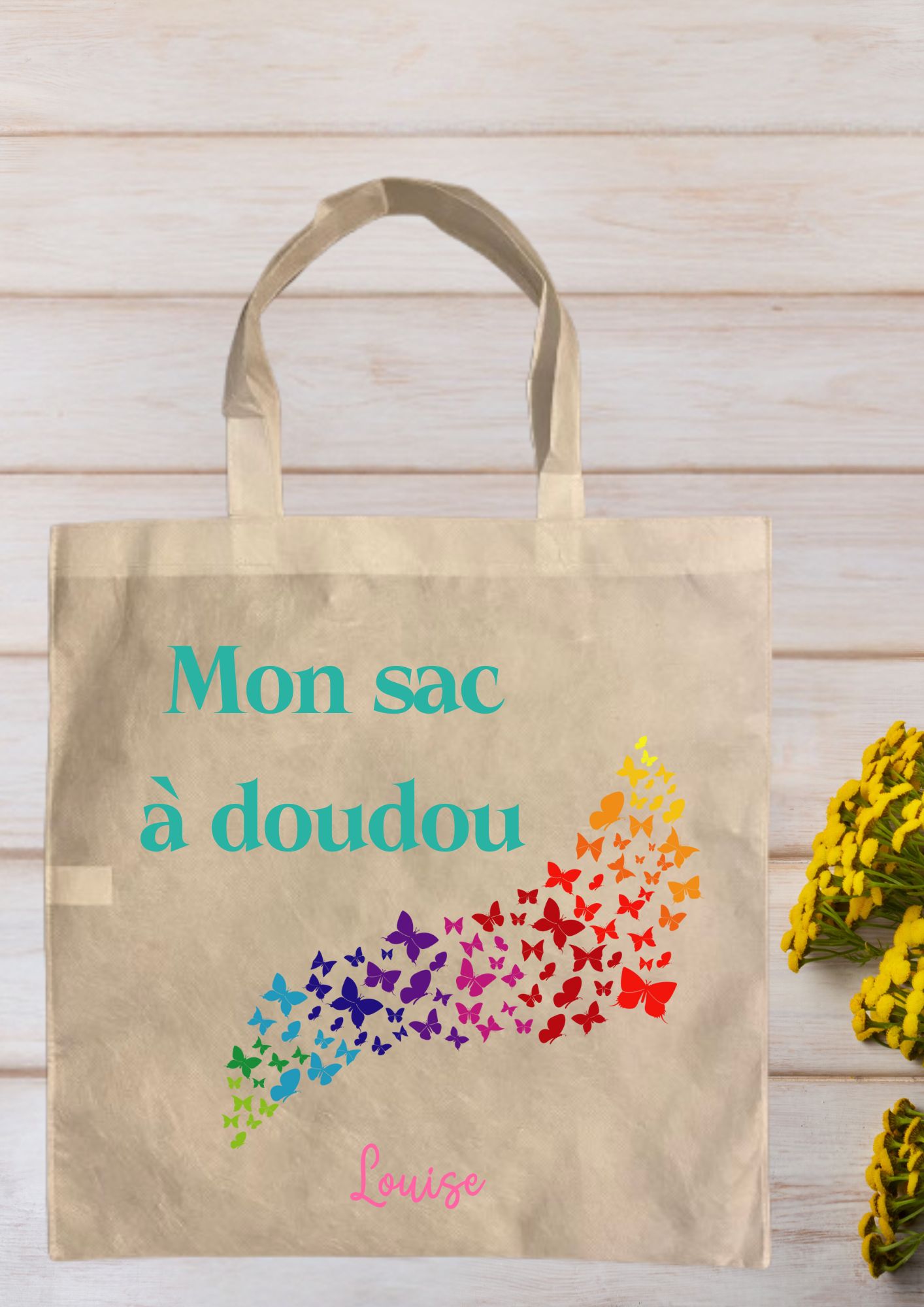 sac cabas nuée de papillons