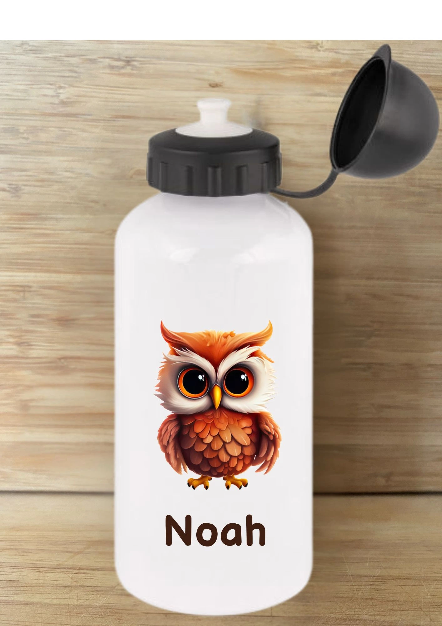 gourde blanche personnalisable chouette