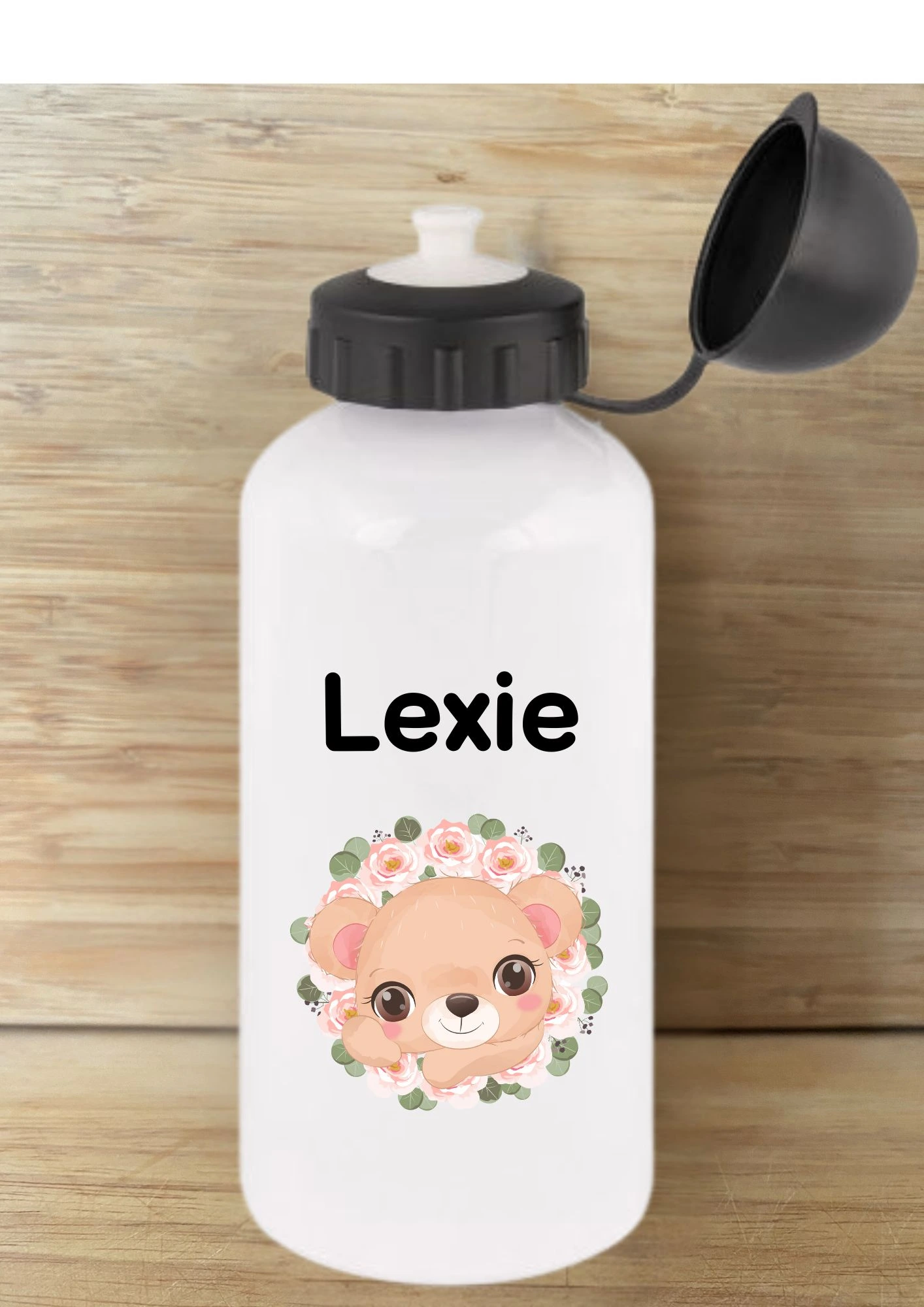 gourde blanche personnalisée bouchon sport