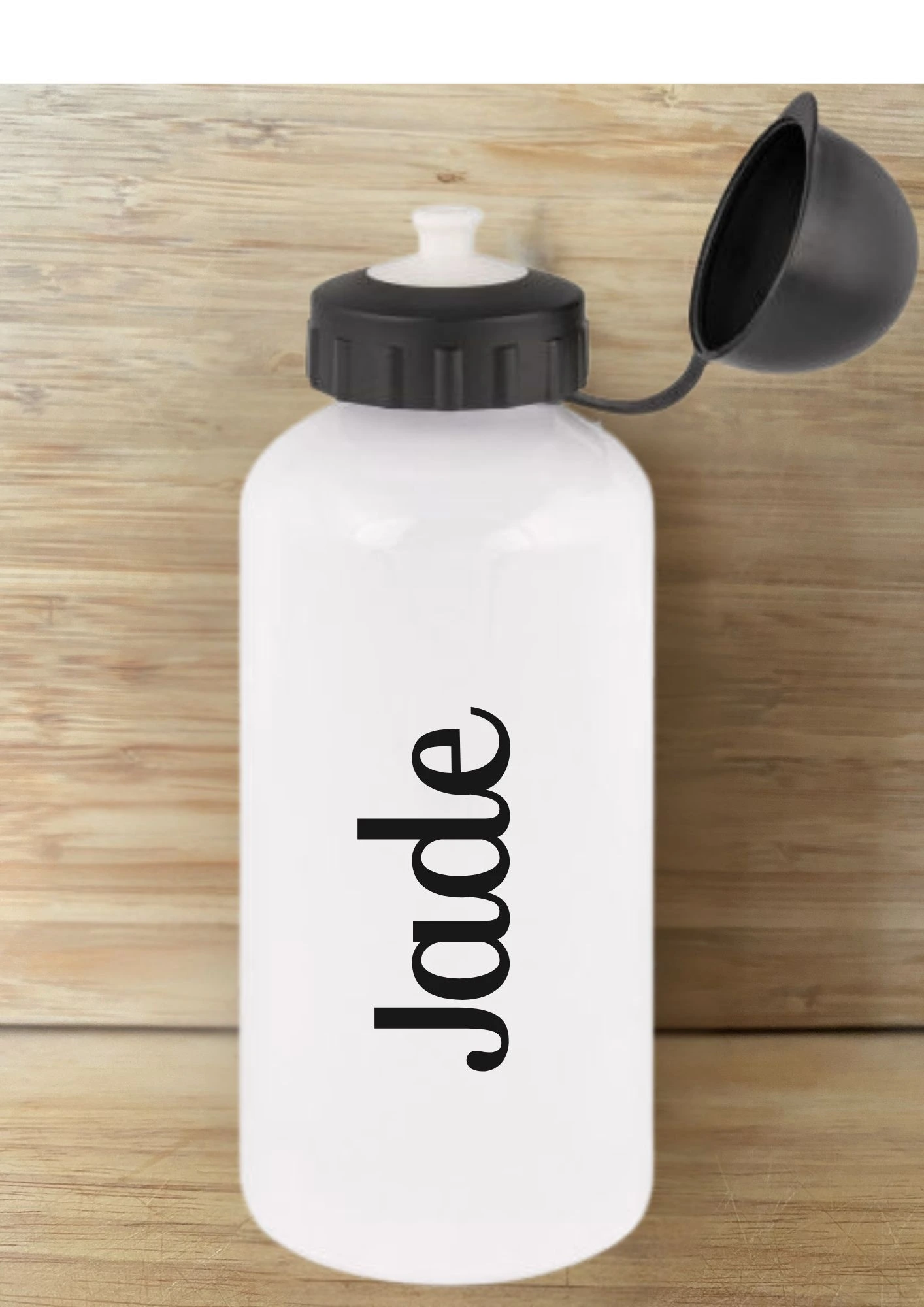 gourde blanche personnalisable bouchon sport prénom