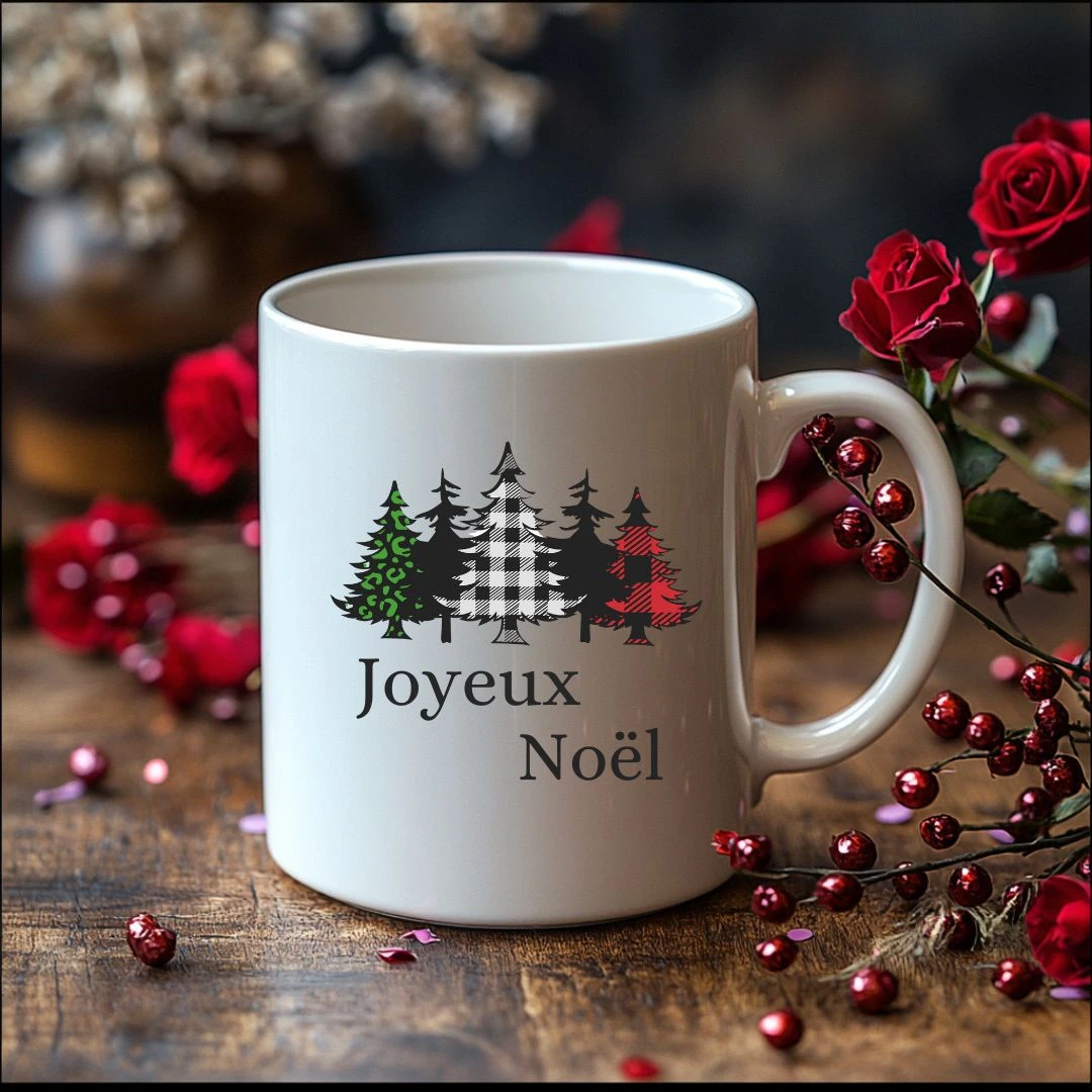 mug de Noël céramique blanc
