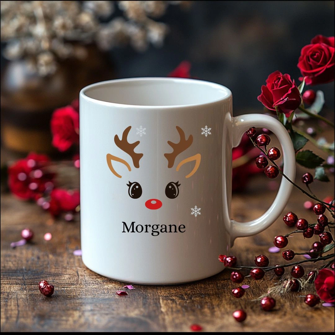 mug de Noël céramique blanc