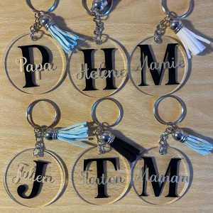 porte-clé personnalisé avec initiale et prénom