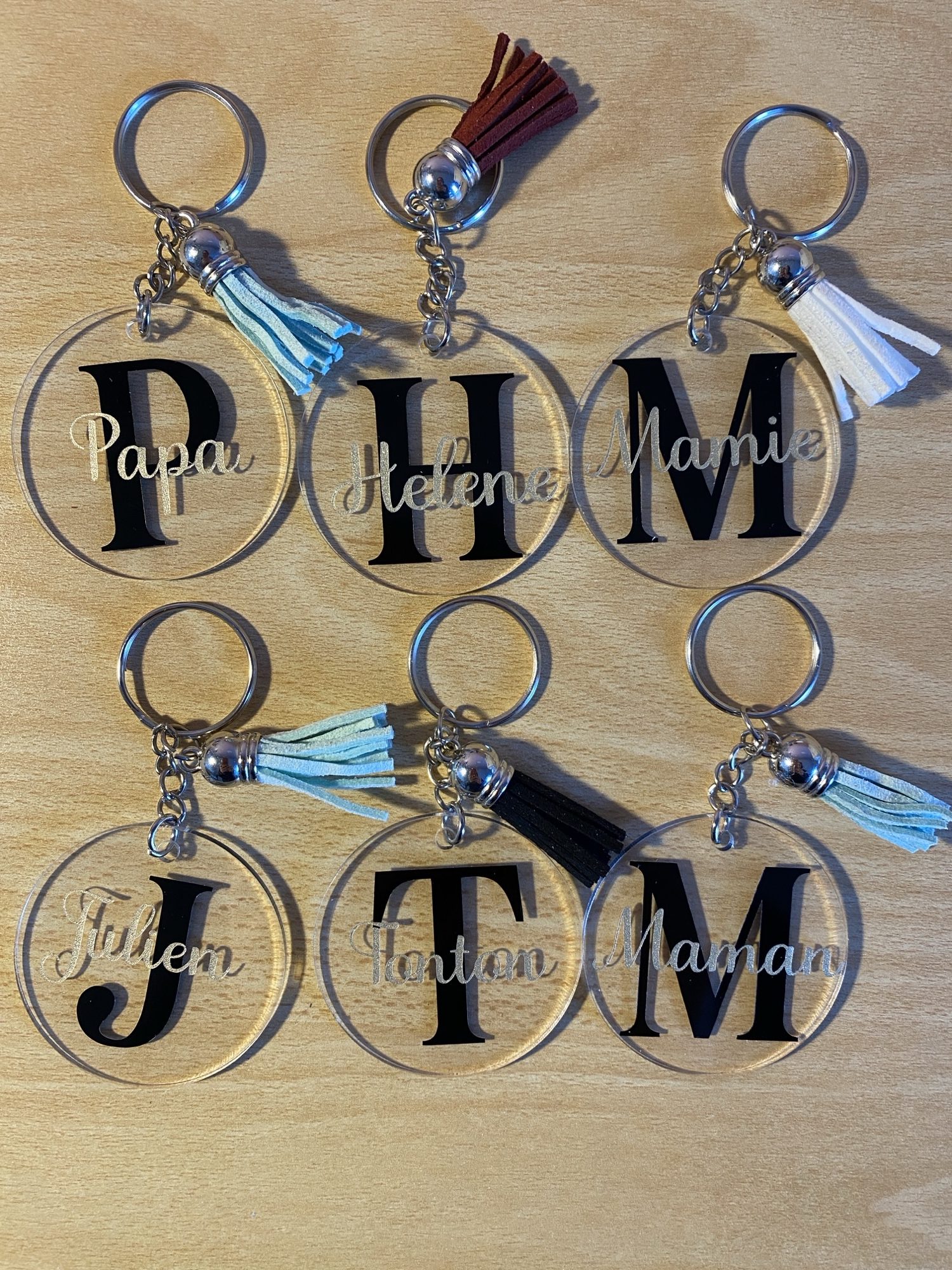 porte-clé personnalisé avec initiale et prénom