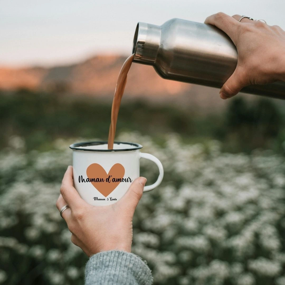 mug émaillé maman