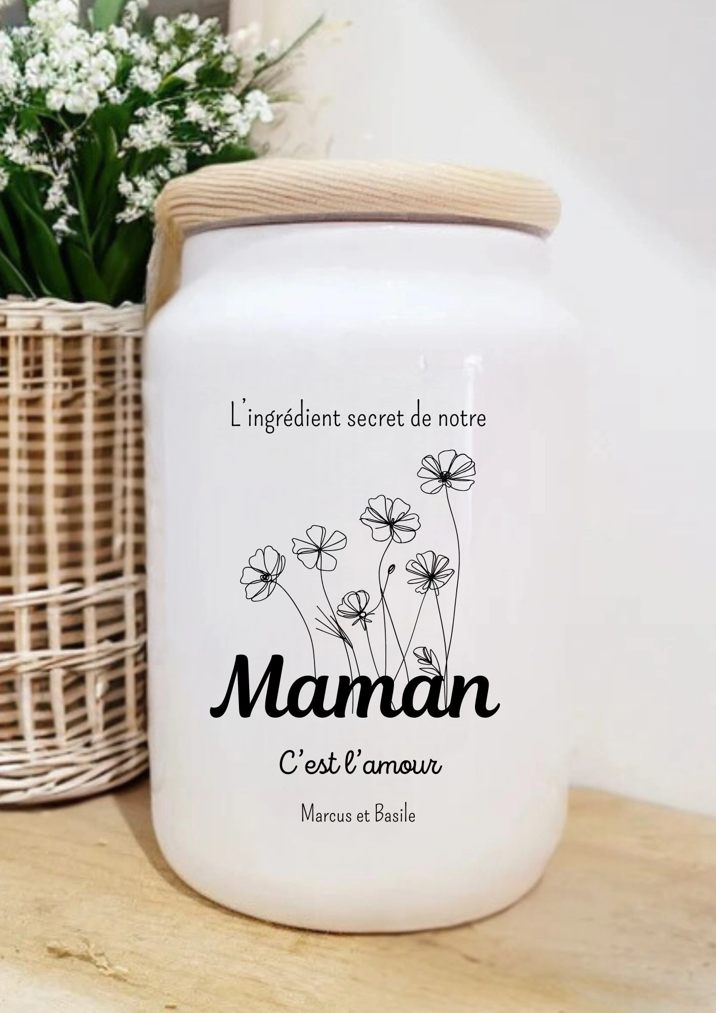 pot à biscuits personnalisé maman