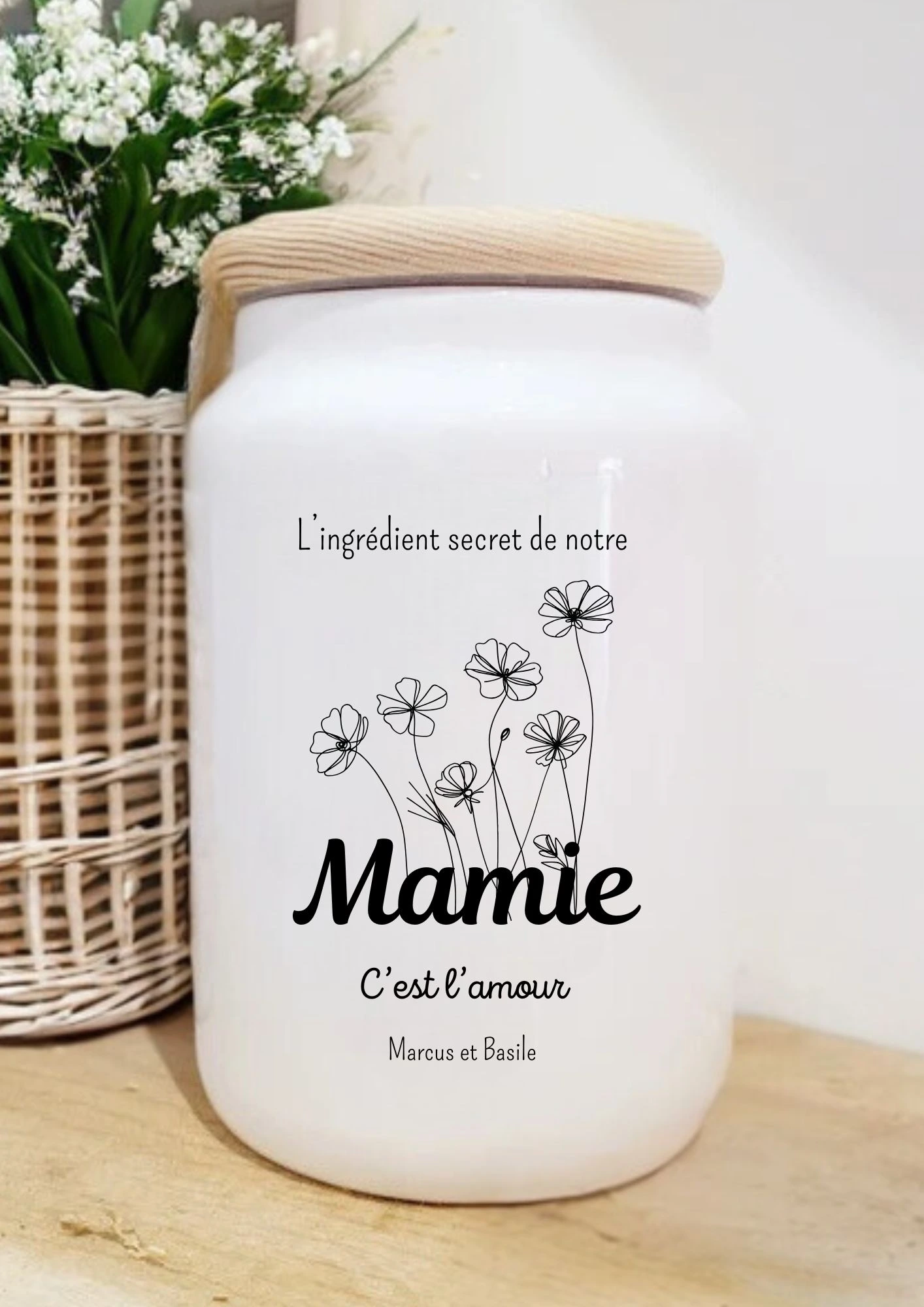 pot à biscuits personnalisé mamie