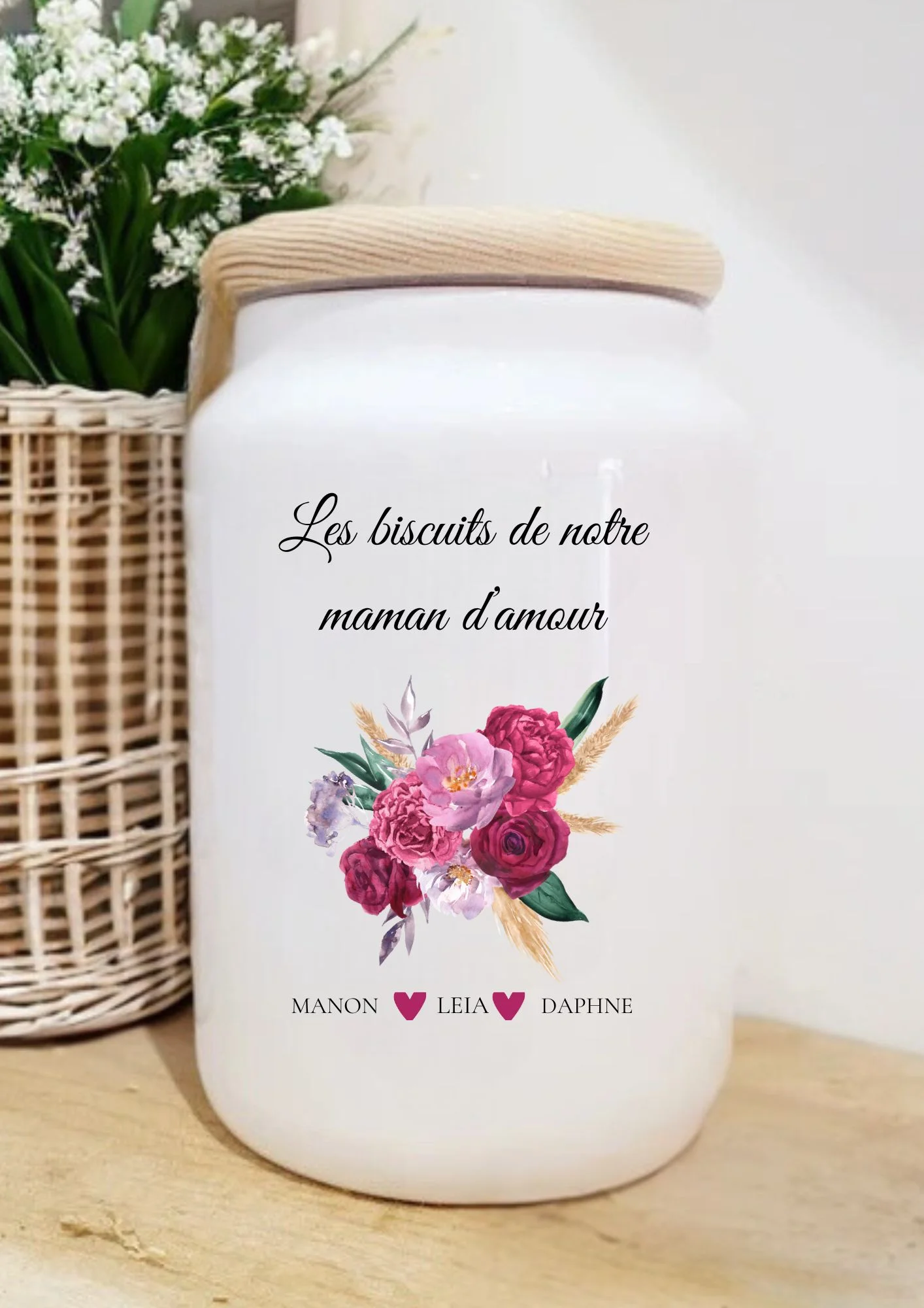 pot à biscuits personnalisé maman d'amour