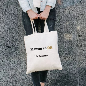 tote bag maman en or