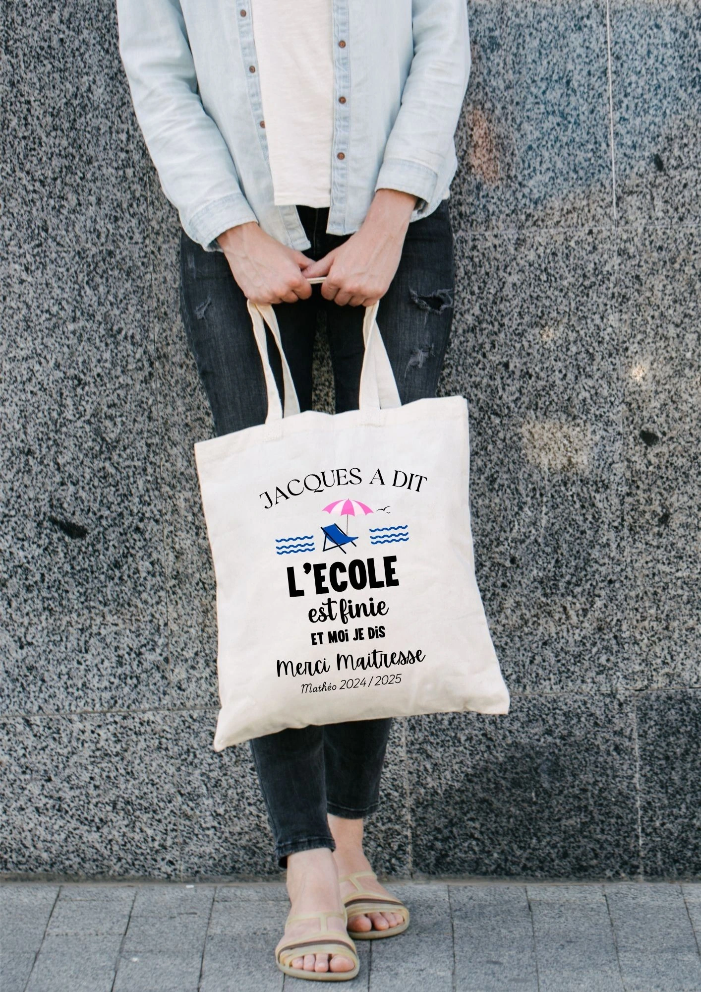 tote bag personnalisable maitresse nounou