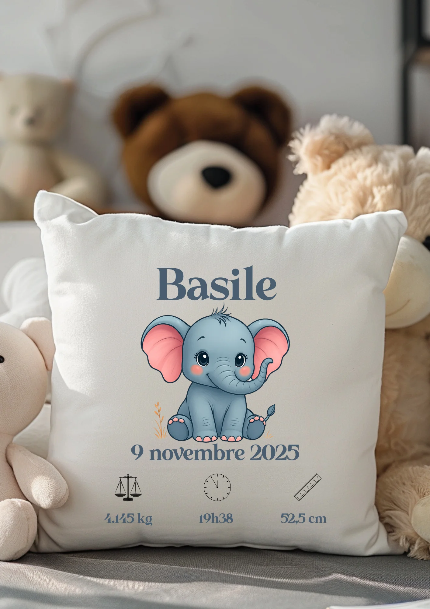 coussin naissance éléphant