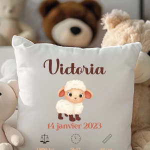 housse de coussin de naissance personnalisée