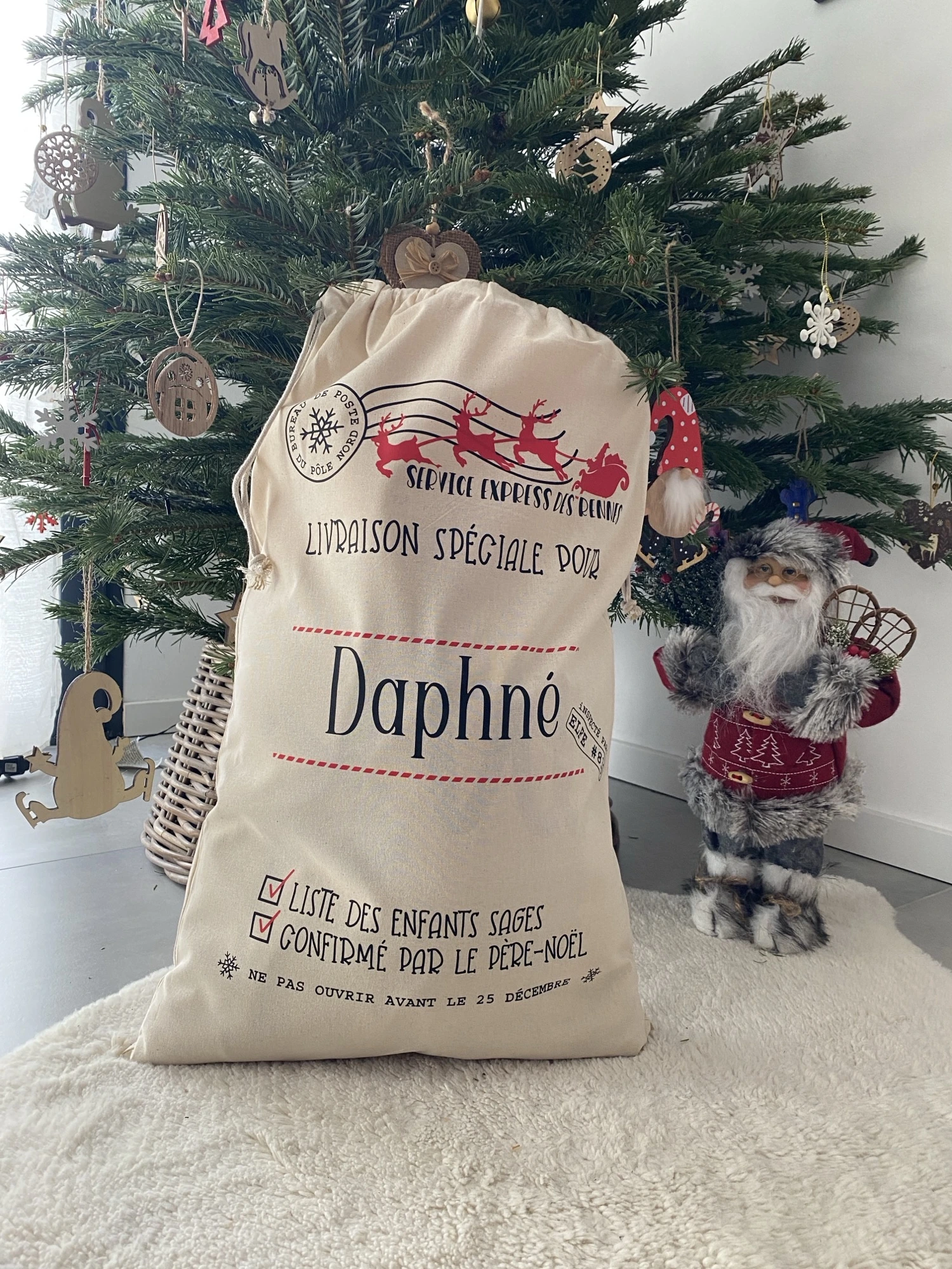 Hotte Noël personnalisée prénom