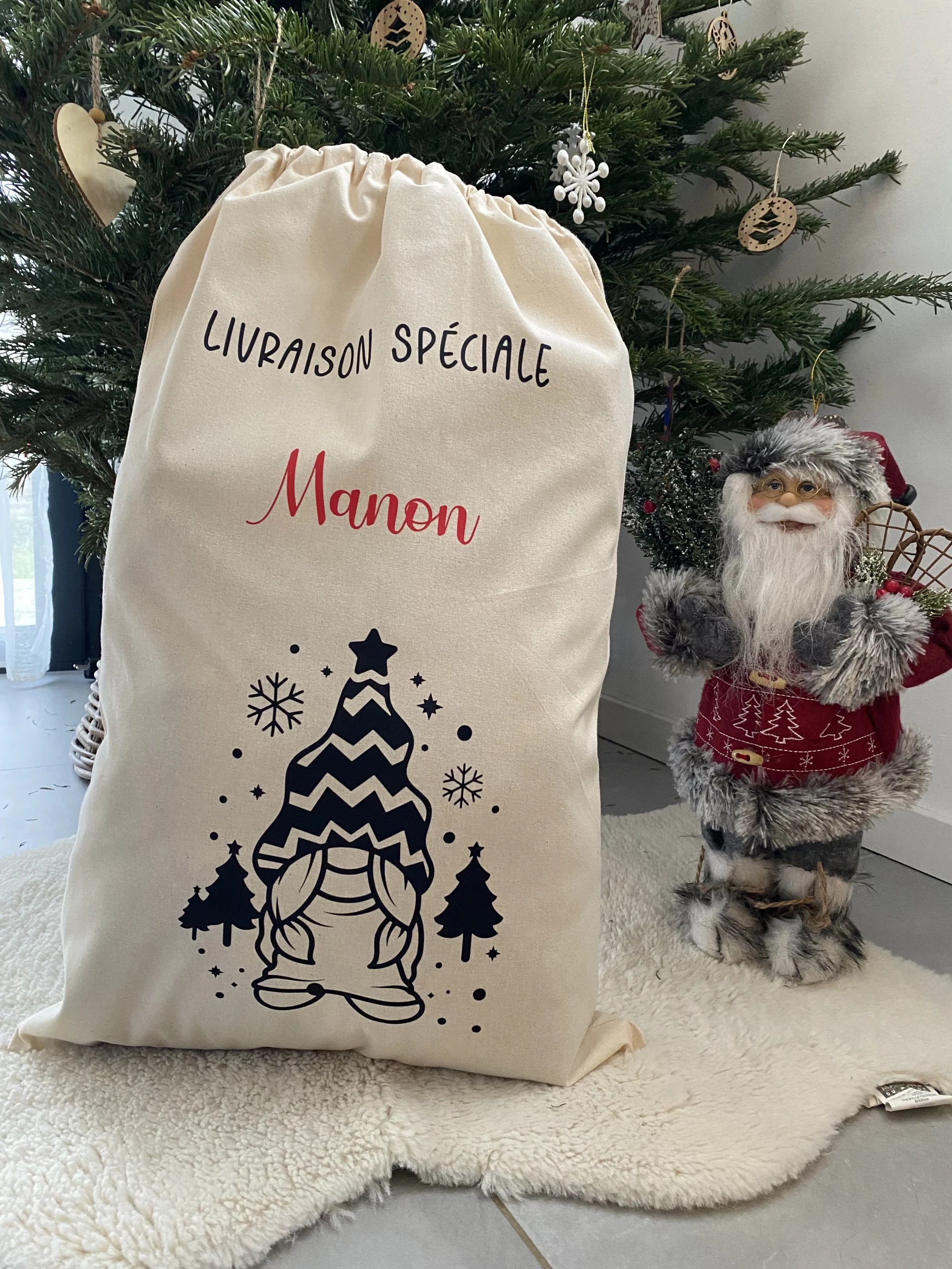 hotte noel personnalisée gnome