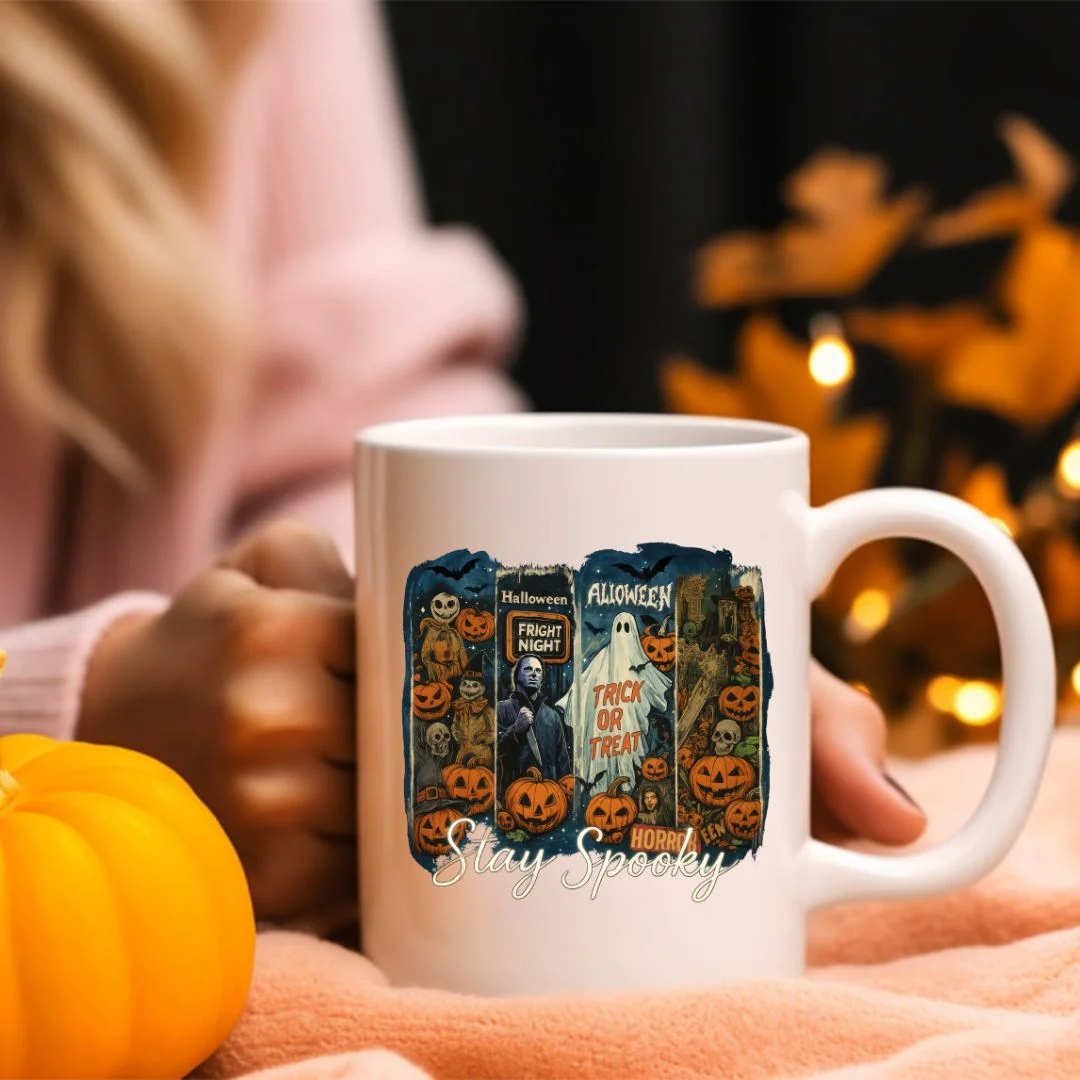 mug Halloween en céramique blanc